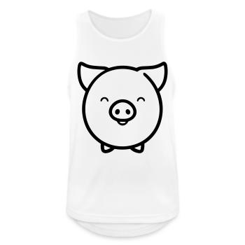 cochon - Débardeur respirant Homme - blanc - Devant - Nick (188cm)
