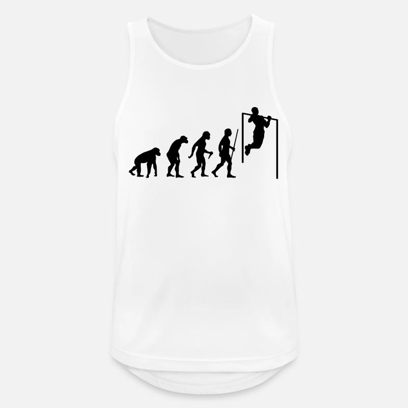 Evolution Pull Up - Männer Tank Top atmungsaktiv - Weiß