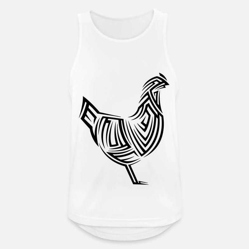 Chicken Tribal Tattoo - Men's Breathable Tank Top - white