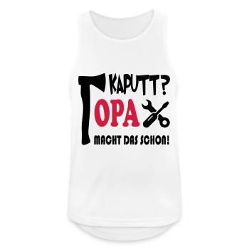 Opa Grandpa Repariert macht das schon Bester Opa - Männer Tank Top atmungsaktiv - Weiß - Vorne - Nick (188cm)