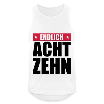 endlich 18 jahre - Männer Tank Top atmungsaktiv - Weiß - Vorne - Nick (188cm)