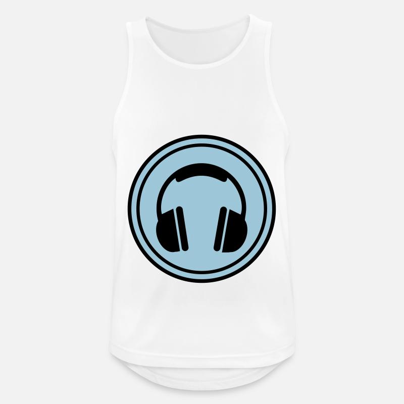 Kopfhörer Symbol - Männer Tank Top atmungsaktiv - Weiß