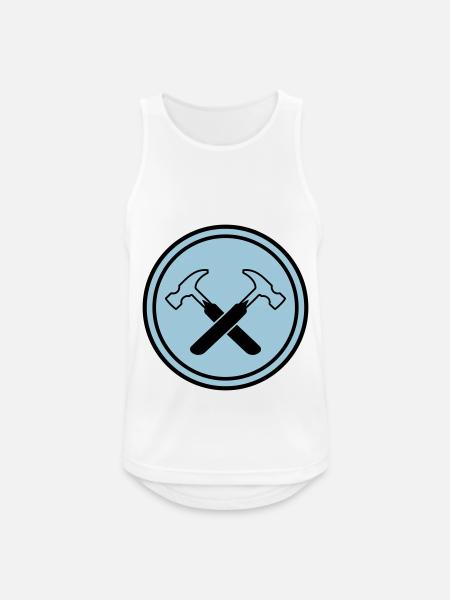 Hammer Symbol - Männer Tank Top atmungsaktiv - Weiß
