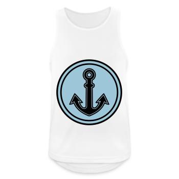 Anker form - Männer Tank Top atmungsaktiv - Weiß - Vorne - Nick (188cm)