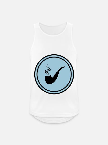 Smoking a pipe - Men's Breathable Tank Top - white