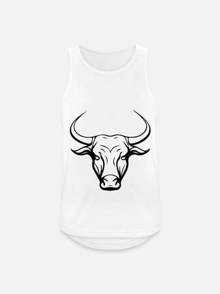 Bull Symbol Head Taurus - Men's Breathable Tank Top - white