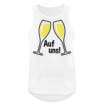 XAuf Uns! 2 Sektgläser (Sekt / Oval / Zu / 2C) - Männer Tank Top atmungsaktiv - Weiß - Vorne - Nick (188cm)