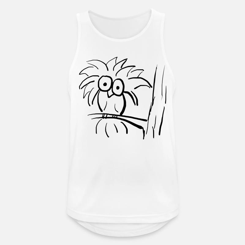 Eule - Männer Tank Top atmungsaktiv - Weiß