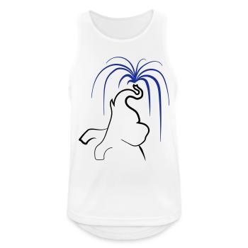 Elephant splashes water from proboscis - Choose color - Men's Breathable Tank Top - white - Front - Nick (188cm)