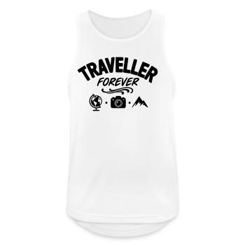Traveller Forever - Reisender für immer - Männer Tank Top atmungsaktiv - Weiß - Vorne - Nick (188cm)
