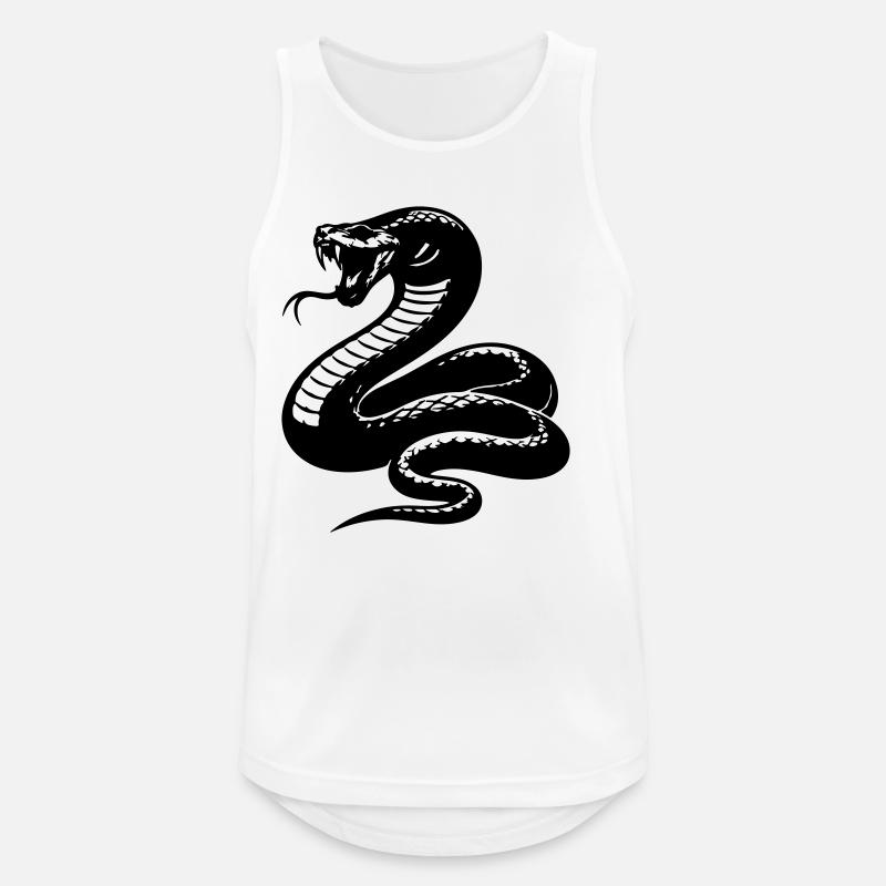 Schlange Python Silhouette - Männer Tank Top atmungsaktiv - Weiß