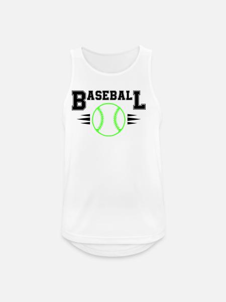 Neon Baseball Ball with Illuminated Stitches - Men's Breathable Tank Top - white