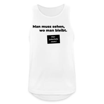 sehen wo man bleibt - Männer Tank Top atmungsaktiv - Weiß - Vorne - Nick (188cm)
