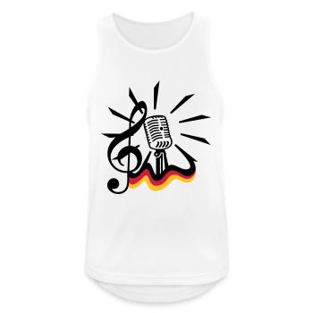 Ein Lied für Deutschland / clef 'n mic (3c) - Männer Tank Top atmungsaktiv - Weiß - Vorne - Nick (188cm)