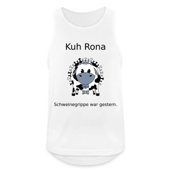 Kuh Rona - Schweinegrippe war gestern - Männer Tank Top atmungsaktiv - Weiß - Vorne - Nick (188cm)