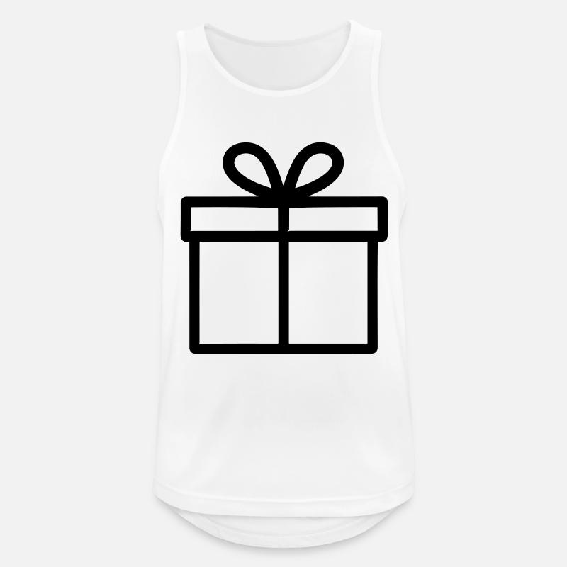 Kleine Geschenkbox - Männer Tank Top atmungsaktiv - Weiß