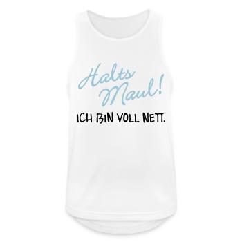 Halts Maul ich bin voll nett - Männer Tank Top atmungsaktiv - Weiß - Vorne - Nick (188cm)
