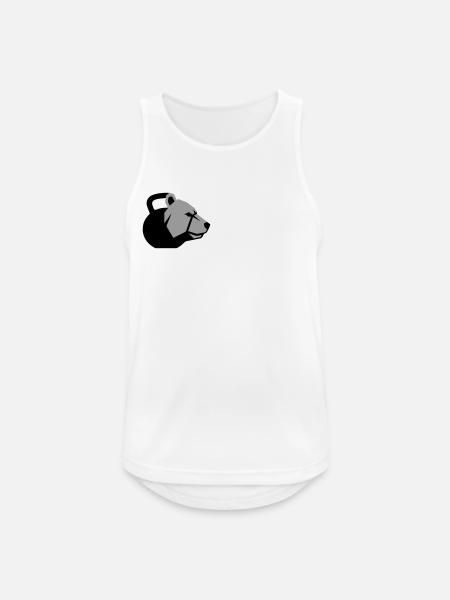 dynamic bear head with kettlebell - Men's Breathable Tank Top - white