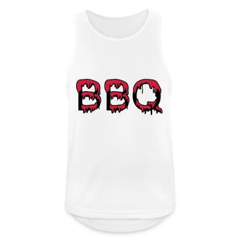 BBQ Grillen - Männer Tank Top atmungsaktiv - Weiß - Vorne - Nick (188cm)