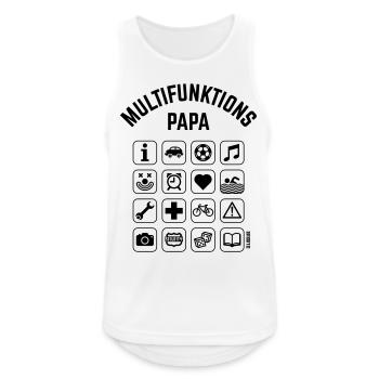 Multifunktions Papa (16 Icons) - Männer Tank Top atmungsaktiv - Weiß - Vorne - Nick (188cm)