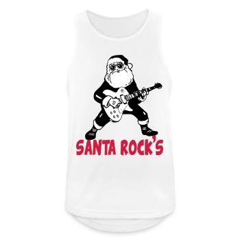Santa roches guitare Noël Musique Noël - Débardeur respirant Homme - blanc - Devant - Nick (188cm)