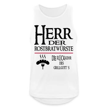 Grillen BBQ Grillgott Grillkönig - Männer Tank Top atmungsaktiv - Weiß - Vorne - Nick (188cm)