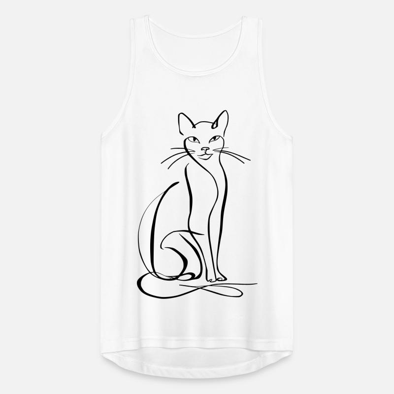 Dessin au trait de chat Débardeur respirant Homme