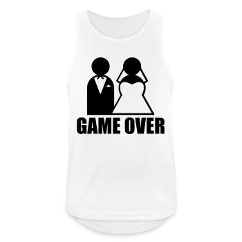 Game Over - Männer Tank Top atmungsaktiv - Weiß - Vorne - Nick (188cm)