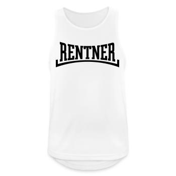 Rentner (Rente / Ruhestand / Konkav / Black) - Männer Tank Top atmungsaktiv - Weiß - Vorne - Nick (188cm)