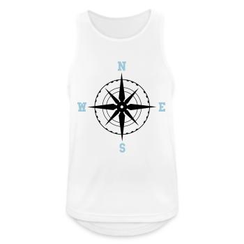 kompass 02 - Männer Tank Top atmungsaktiv - Weiß - Vorne - Nick (188cm)