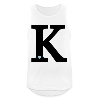 Letter K initial - Men's Breathable Tank Top - white - Front - Nick (188cm)