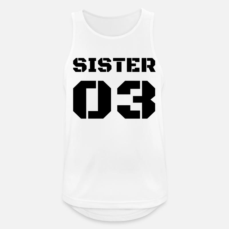Dritte Schwester - Sister 03 - Männer Tank Top atmungsaktiv - Weiß