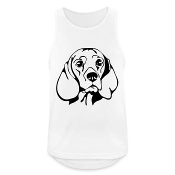 BEAGLE PORTRAIT chien canin Wilsigns - Débardeur respirant Homme - blanc - Devant - Nick (188cm)