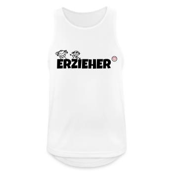 Erzieher - Männer Tank Top atmungsaktiv - Weiß - Vorne - Nick (188cm)