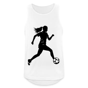 Joueuse De Football Silhouette Joueuse De Football Femme - Débardeur respirant Homme - blanc - Devant - Nick (188cm)