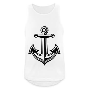 Anker Symbol Hafen - Männer Tank Top atmungsaktiv - Weiß - Vorne - Nick (188cm)