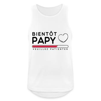 Bientot papy - futur papi - Débardeur respirant Homme - blanc - Devant - Nick (188cm)