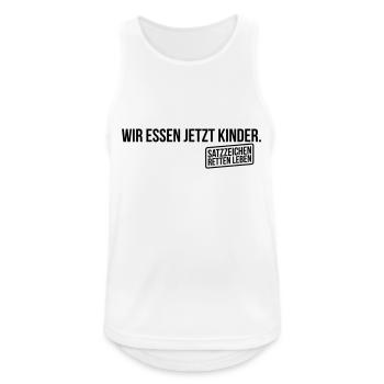 Wir essen jetzt Kinder - Männer Tank Top atmungsaktiv - Weiß - Vorne - Nick (188cm)