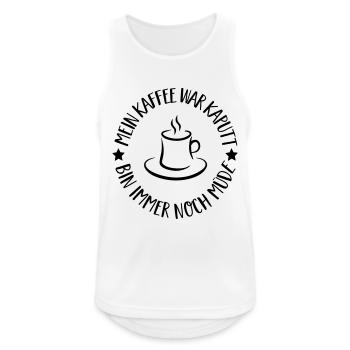 Kaffee - Männer Tank Top atmungsaktiv - Weiß - Vorne - Nick (188cm)