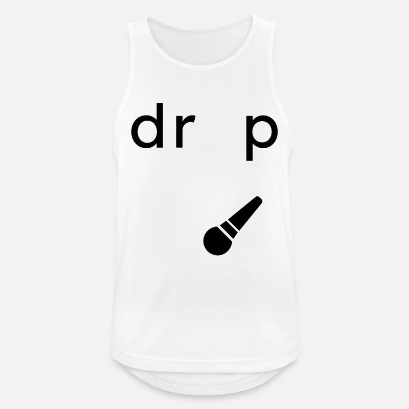 Drop the Microphone Geschenk - Männer Tank Top atmungsaktiv - Weiß