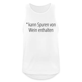 Kann Spuren von Wein enthalten - Männer Tank Top atmungsaktiv - Weiß - Vorne - Nick (188cm)