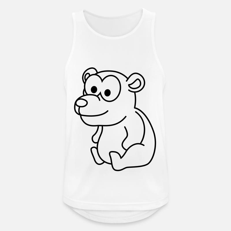 Bär Comic - Männer Tank Top atmungsaktiv - Weiß