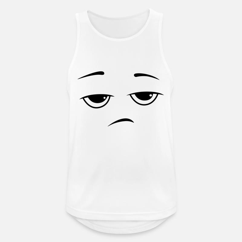 Bored Smile Smiley - Männer Tank Top atmungsaktiv - Weiß