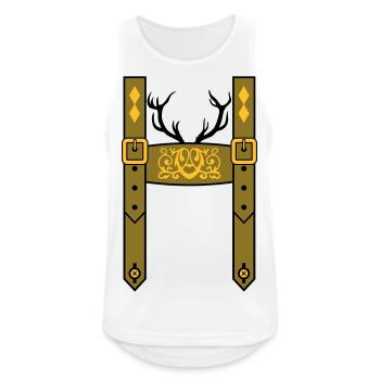 Lederhose Bayern Wiesn Hirsch - Männer Tank Top atmungsaktiv - Weiß - Vorne - Nick (188cm)