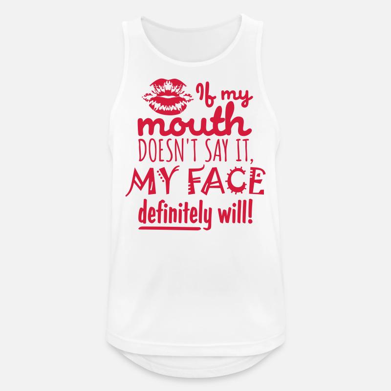 my face definitely will - Men's Breathable Tank Top - white