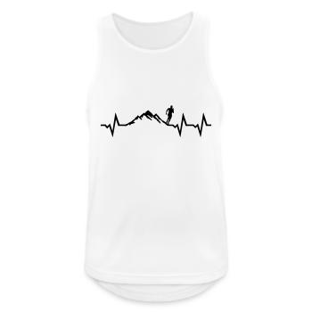 Mountain running heartbeat, running EKG - Men's Breathable Tank Top - white - Front - Nick (188cm)
