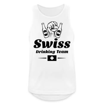 drinking team swiss - Männer Tank Top atmungsaktiv - Weiß - Vorne - Nick (188cm)