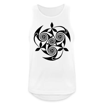 Ornement en spirale - Débardeur respirant Homme - blanc - Devant - Nick (188cm)