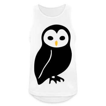 Eule - Männer Tank Top atmungsaktiv - Weiß - Vorne - Nick (188cm)