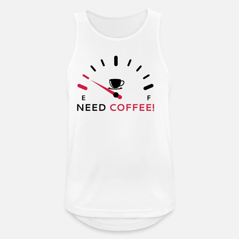 Brauche Kaffee 2 - Männer Tank Top atmungsaktiv - Weiß